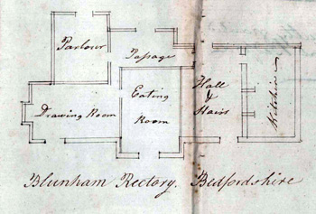 Blunham Rectory in 1798 [P76/2/4/12]
